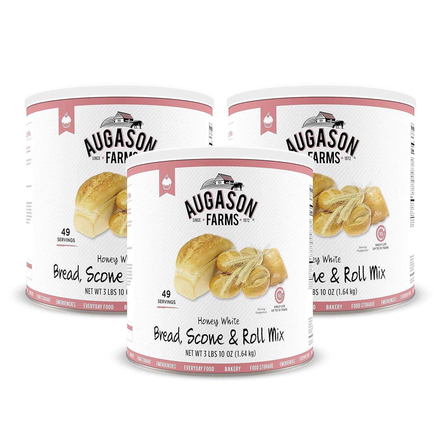 image:imageAugason Farms Bread and Roll Mix Can Emergency Food Supply 48 Servings 10 Year Shelf Life Makes 6 Loaves or 72 Bread Rolls for Prepared Meals Ready to EatHoney White Bread