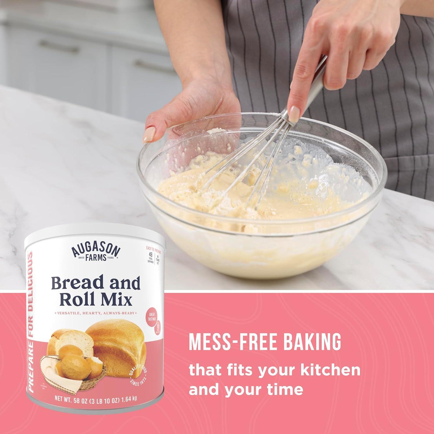 image:imageAugason Farms Bread and Roll Mix Can Emergency Food Supply 48 Servings 10 Year Shelf Life Makes 6 Loaves or 72 Bread Rolls for Prepared Meals Ready to EatHoney White Bread
