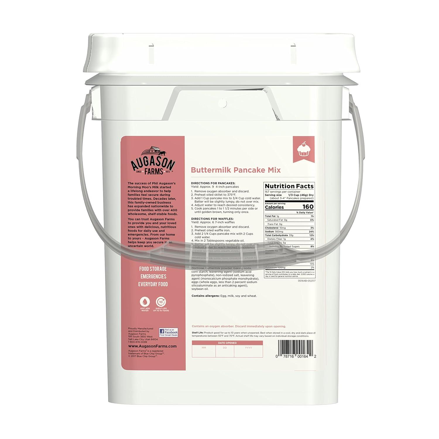 image:imageButtermilk Pancake and Waffle Mix Can Emergency Food Supply 33 Servings 10 Year Shelf Life Waffle and Pancake Mix Just Add Water Instant Breakfast Food4 Gallon Pail