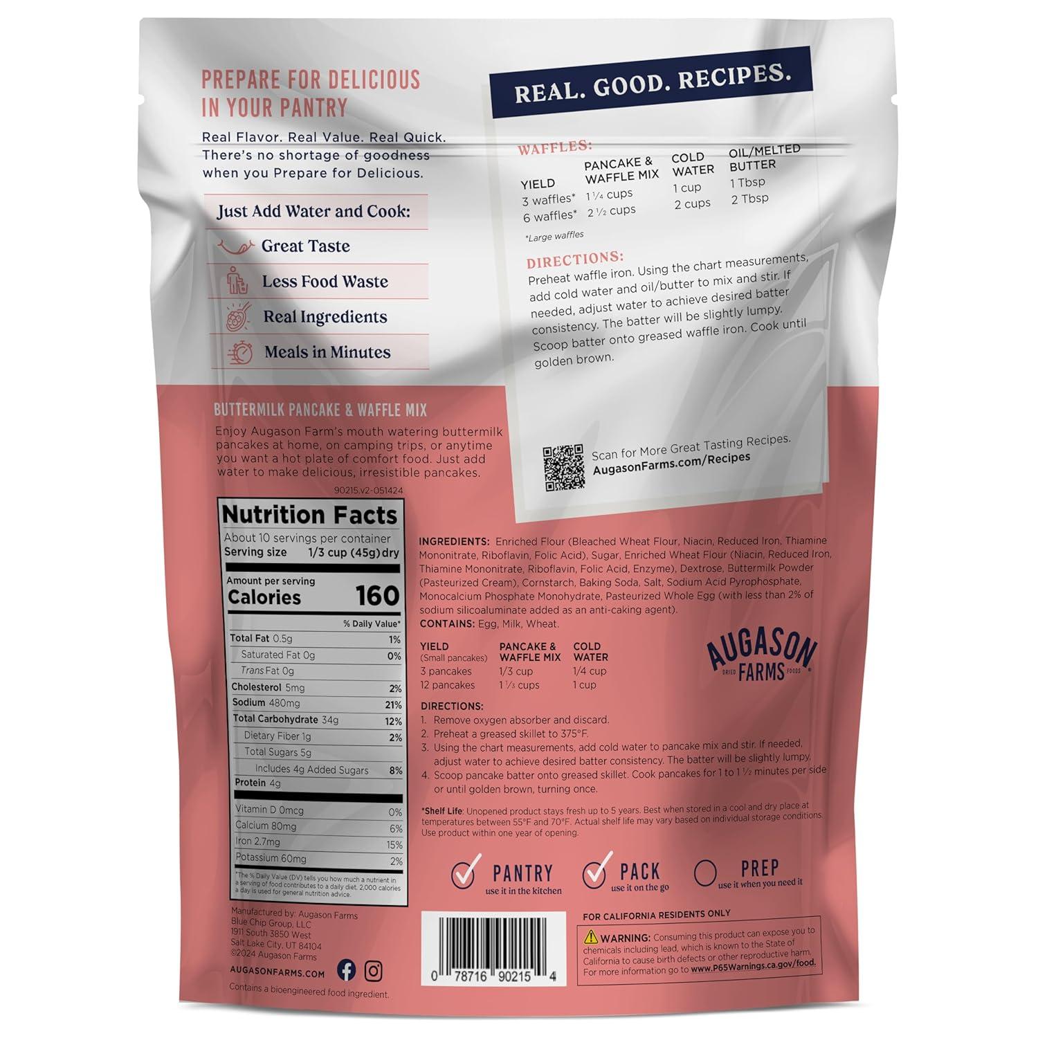 image:imageButtermilk Pancake and Waffle Mix Can Emergency Food Supply 33 Servings 10 Year Shelf Life Waffle and Pancake Mix Just Add Water Instant Breakfast Food16 Ounce Pack of 1