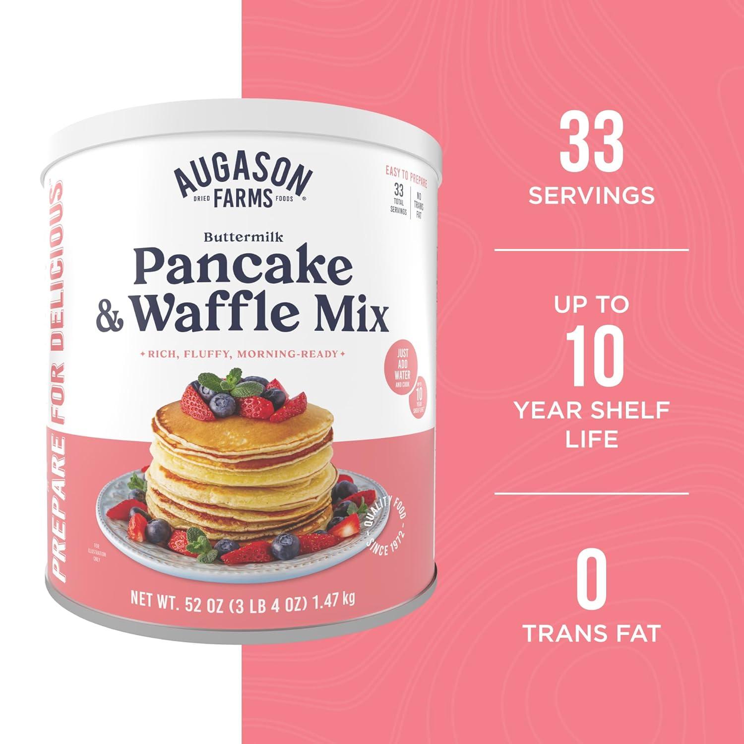 image:imageButtermilk Pancake and Waffle Mix Can Emergency Food Supply 33 Servings 10 Year Shelf Life Waffle and Pancake Mix Just Add Water Instant Breakfast Food52 Ounce Pack of 1