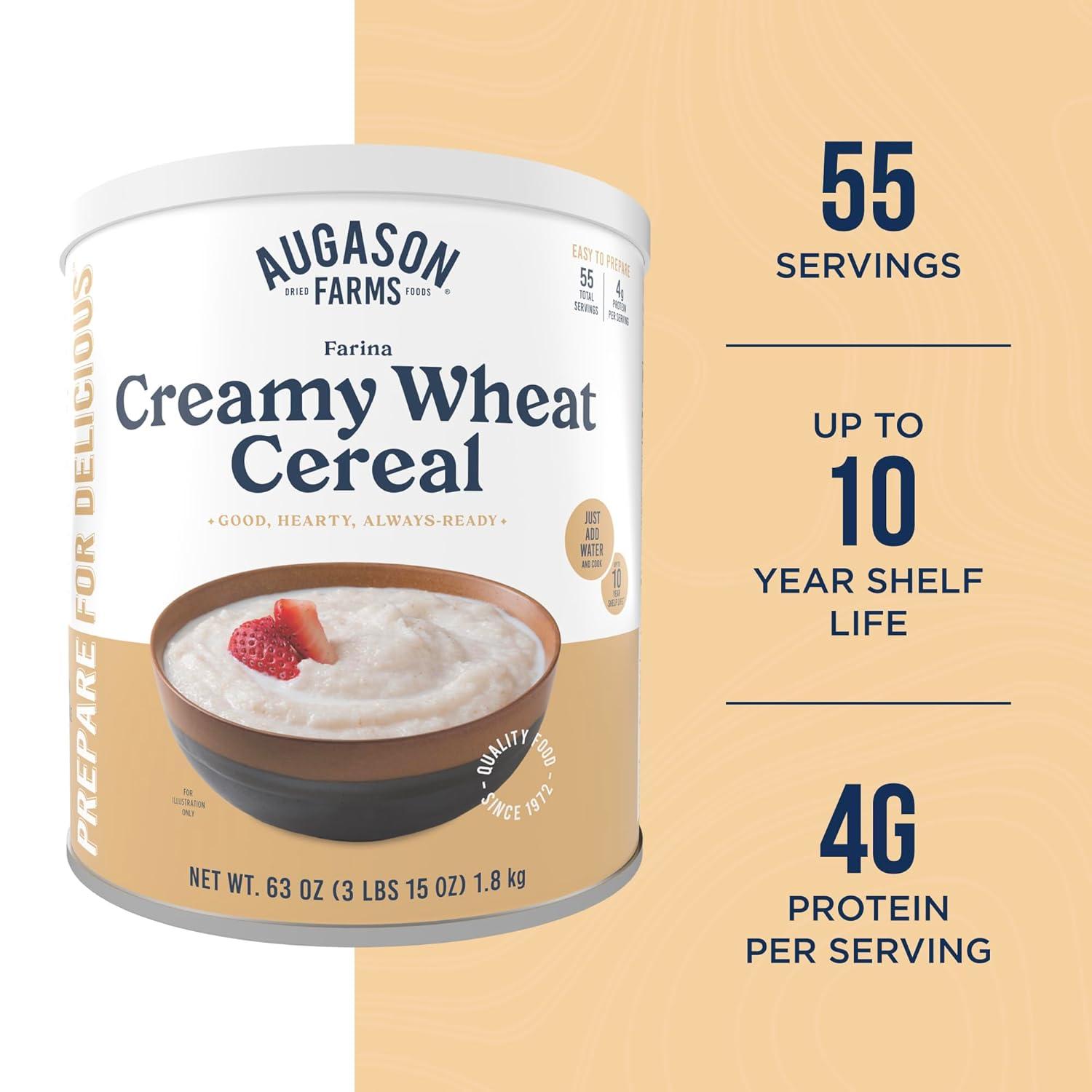 image:imageCreamy Wheat Cereal Can Emergency Food Supply 55 Servings 10 Year Shelf Life Instant Breakfast Food and Healthy SnackCreamy Wheat