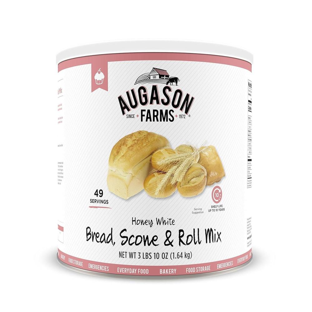 image:imageAugason Farms Bread and Roll Mix Can Emergency Food Supply 48 Servings 10 Year Shelf Life Makes 6 Loaves or 72 Bread Rolls for Prepared Meals Ready to EatHoney White Bread