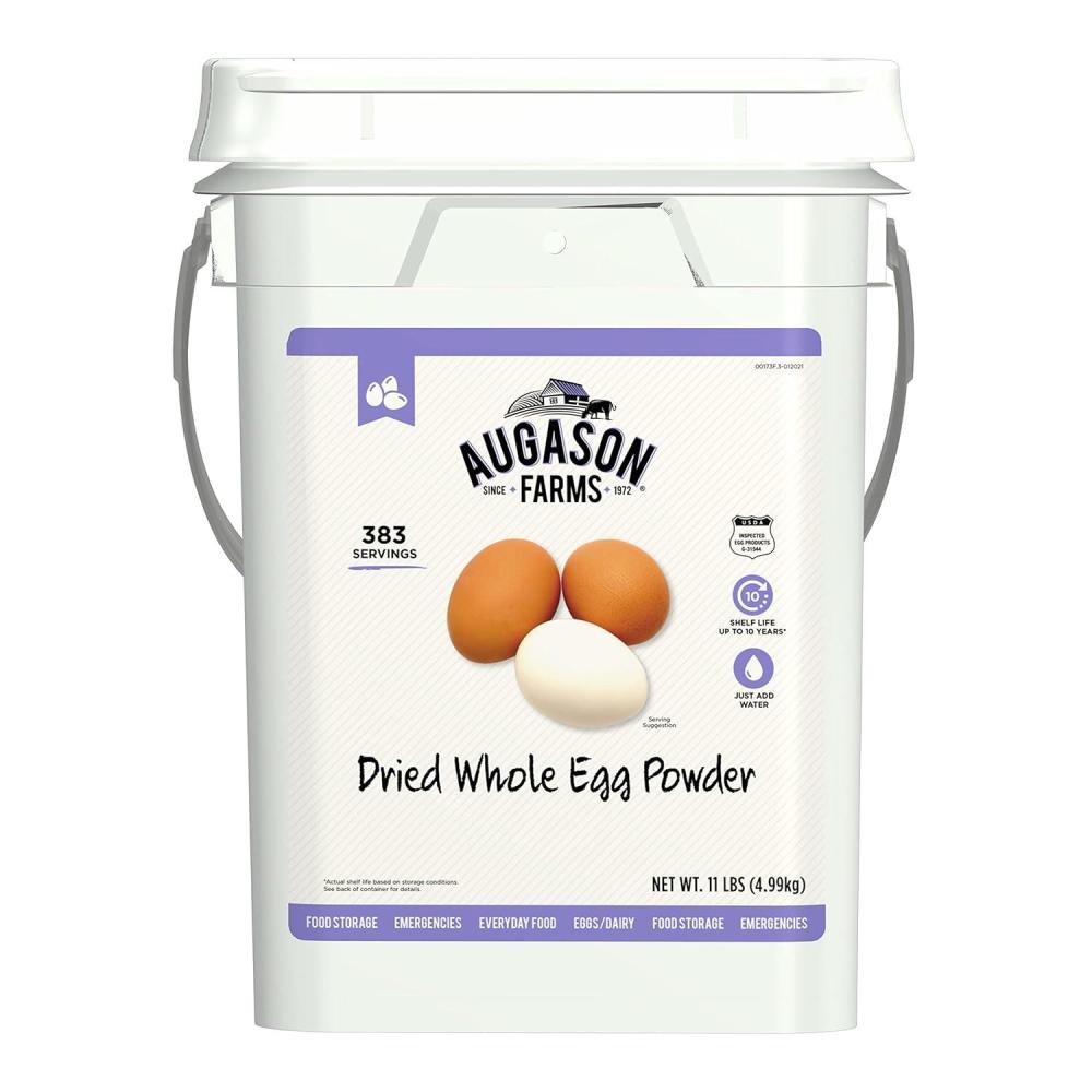 image:imageAugason Farms Pasteurized Scrambled Egg Mix Can Emergency Food Supply Dehydrated scrambled egg for Baking amp Camping Gluten Free Survival Food with Long Shelf Life 57 ServingsWhole Egg Product 11 Lbs