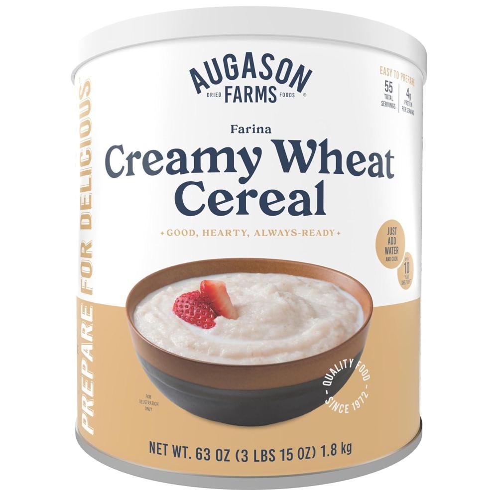 image:imageCreamy Wheat Cereal Can Emergency Food Supply 55 Servings 10 Year Shelf Life Instant Breakfast Food and Healthy SnackCreamy Wheat
