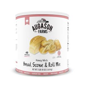 Augason Farms Bread and Roll Mix Can Emergency Food Supply, 48 Servings, 10 Year Shelf Life – Makes 6 Loaves or 72 Bread Rolls for Prepared Meals Ready to Eat(Honey White Bread)