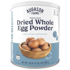 Augason Farms Pasteurized Scrambled Egg Mix Can – Emergency Food Supply, Dehydrated scrambled egg for Baking & Camping – Gluten Free Survival Food with Long Shelf Life – 57 Servings(Whole Egg Product)