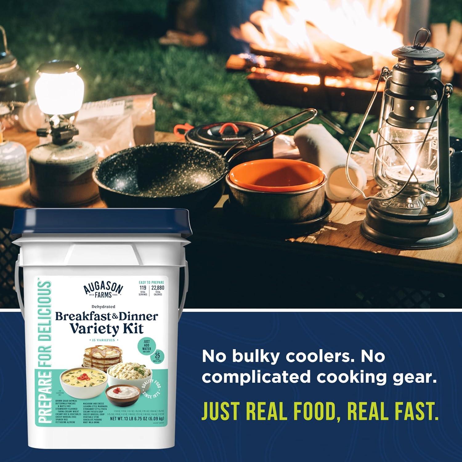 image:imageAugason Farms Breakfast and Dinner Variety Pail Emergency Food Supply Everyday15 meal Premium kit