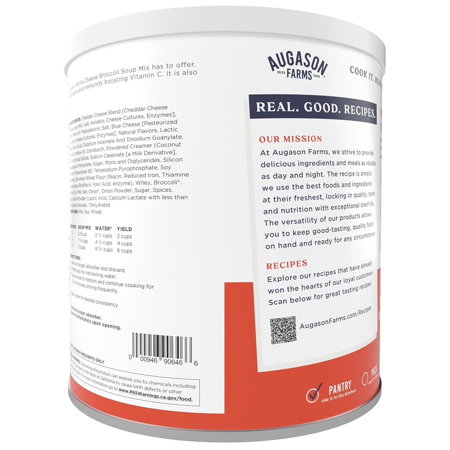 image:imageAugason Farms Cheesy Broccoli Soup Mix Can Emergency Food Supply Everyday Meals 38 ServingsCheesy Broccoli