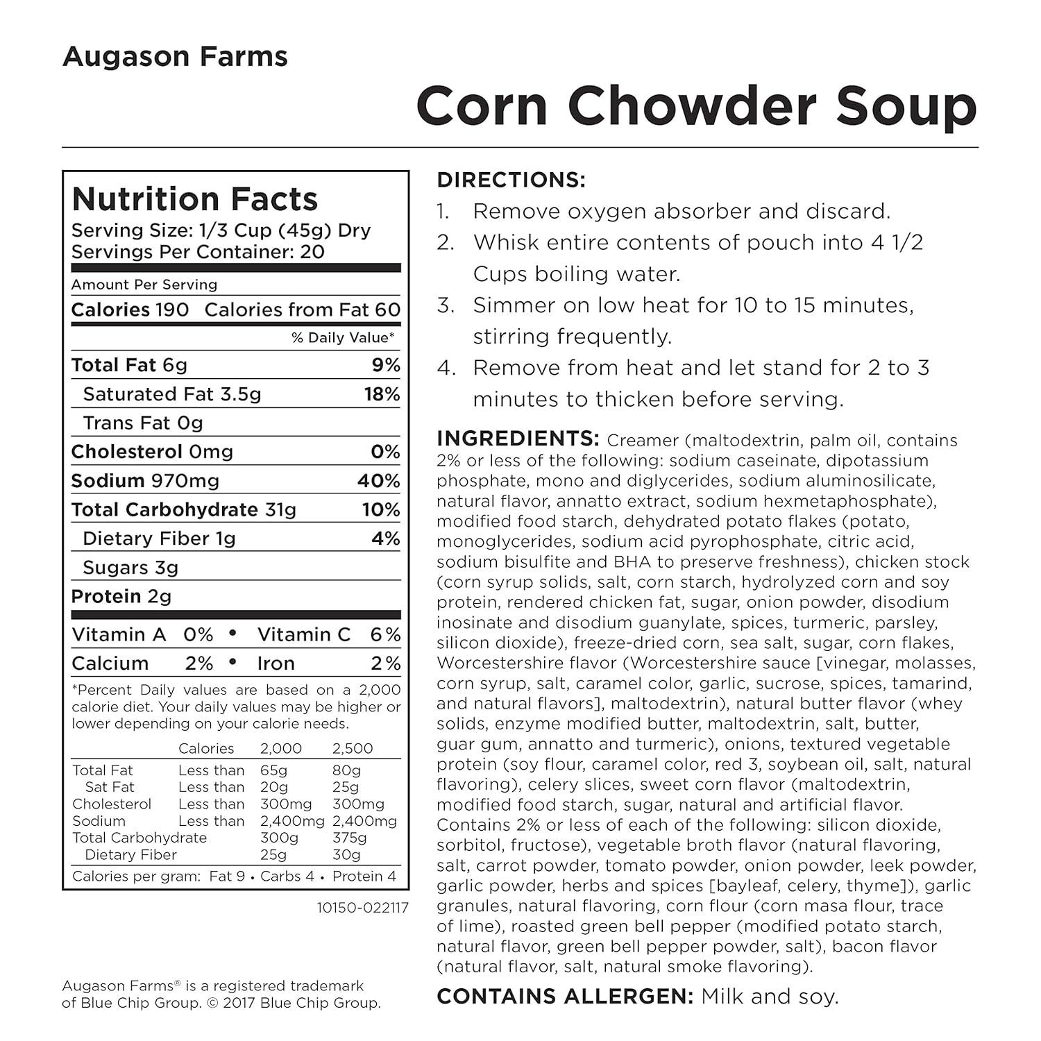 image:imageAugason Farms Cheesy Broccoli Soup Mix Can Emergency Food Supply Everyday Meals 38 ServingsCorn