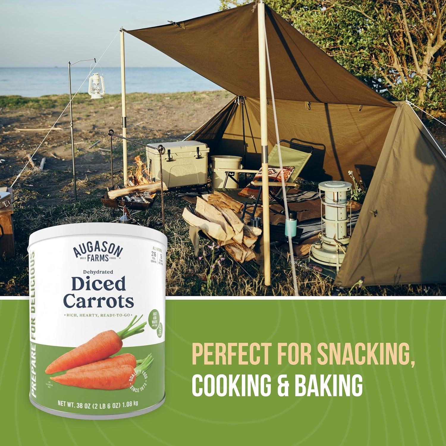 image:imageAugason Farms Dehydrated Diced Carrots Emergency Food Supply 216 Servings 25 Year Shelf Life Great for Cooking Baking and Snacks Dehydrated Meals Survival Food Camping Essentials Can
