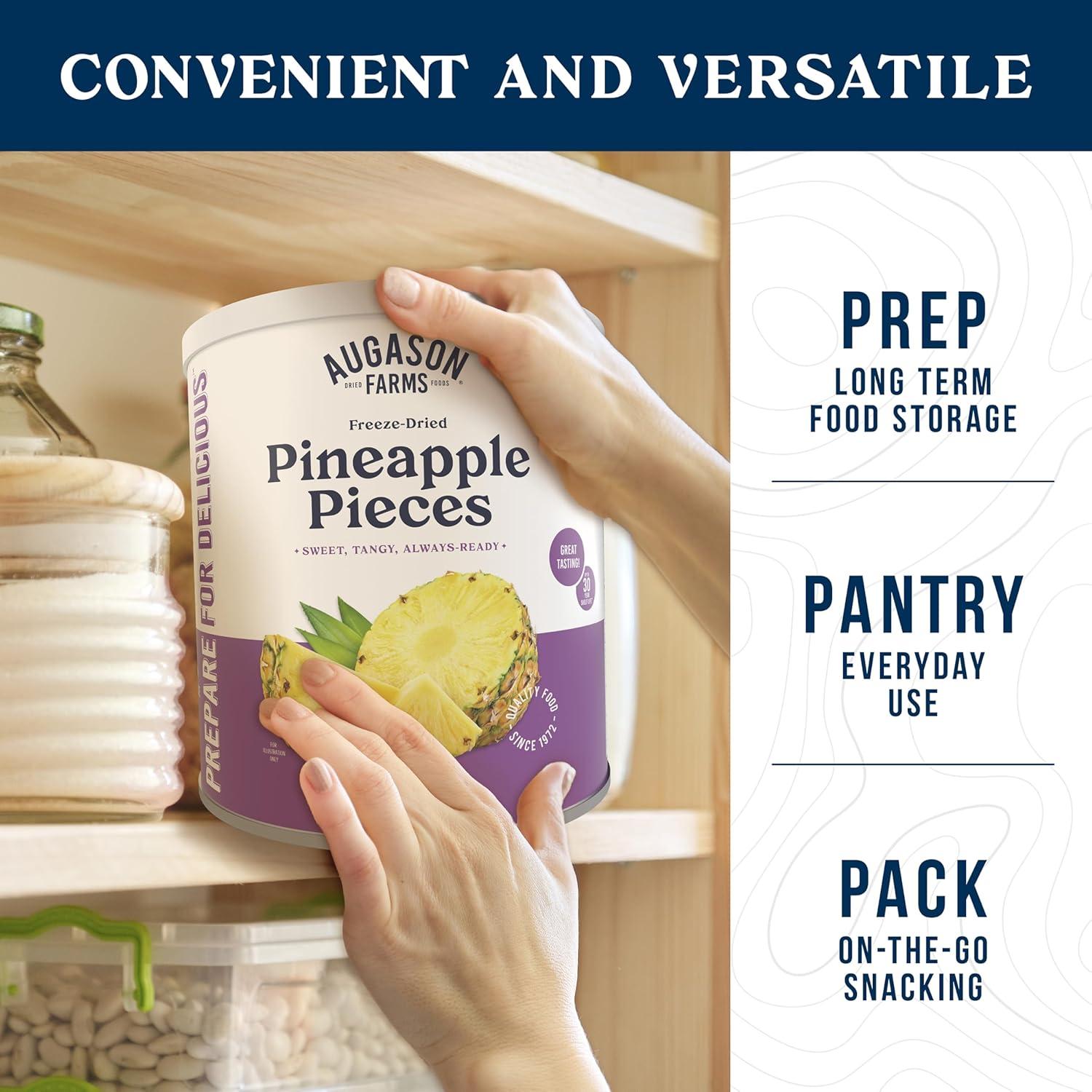 image:imageAugason Farms Freeze Dried Pineapple Pieces Can Emergency Food Supply Everyday Meals 34 Servings