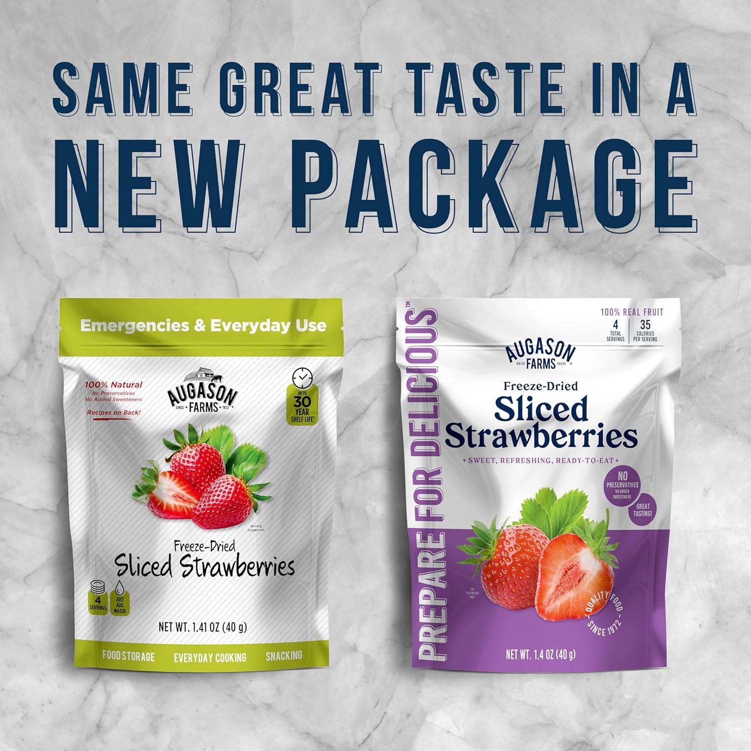 image:imageAugason Farms Freeze Dried Sliced Strawberries Can Emergency Food Supply Everyday Meals 18 ServingsStrawberries 141 oz