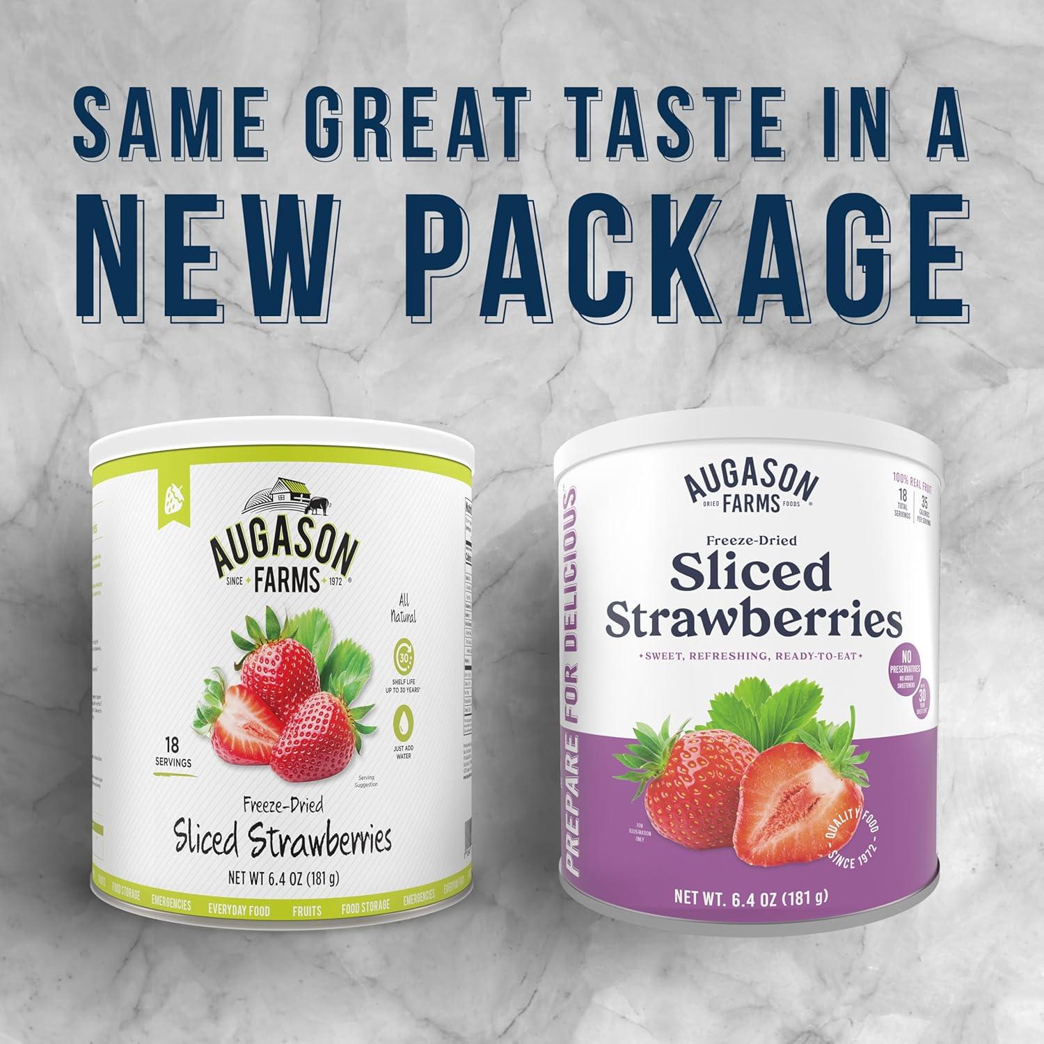 image:imageAugason Farms Freeze Dried Sliced Strawberries Can Emergency Food Supply Everyday Meals 18 ServingsStrawberries 64 Oz