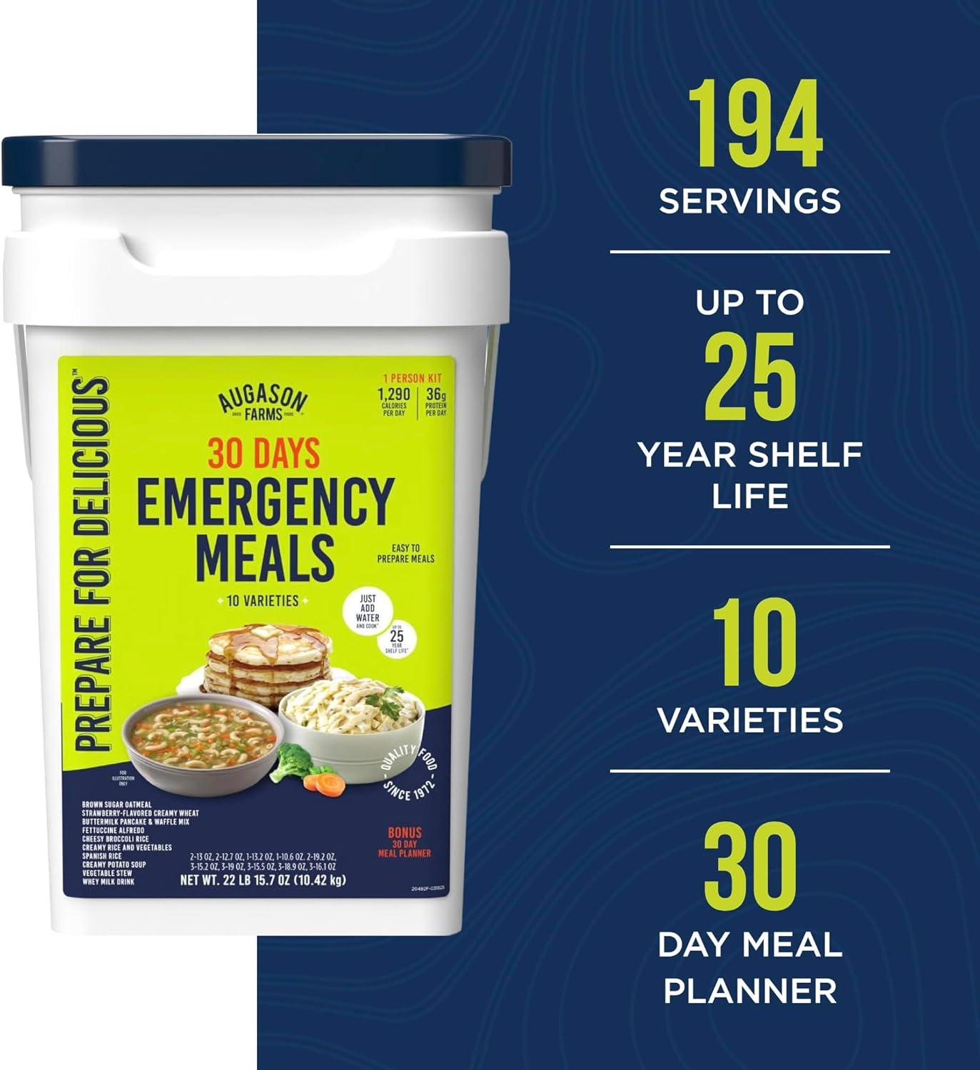 image:imageAugason Farms Freeze Dried Vegetable Variety Pail Emergency Food Supply Everyday Meals30 Day Deluxe Kit