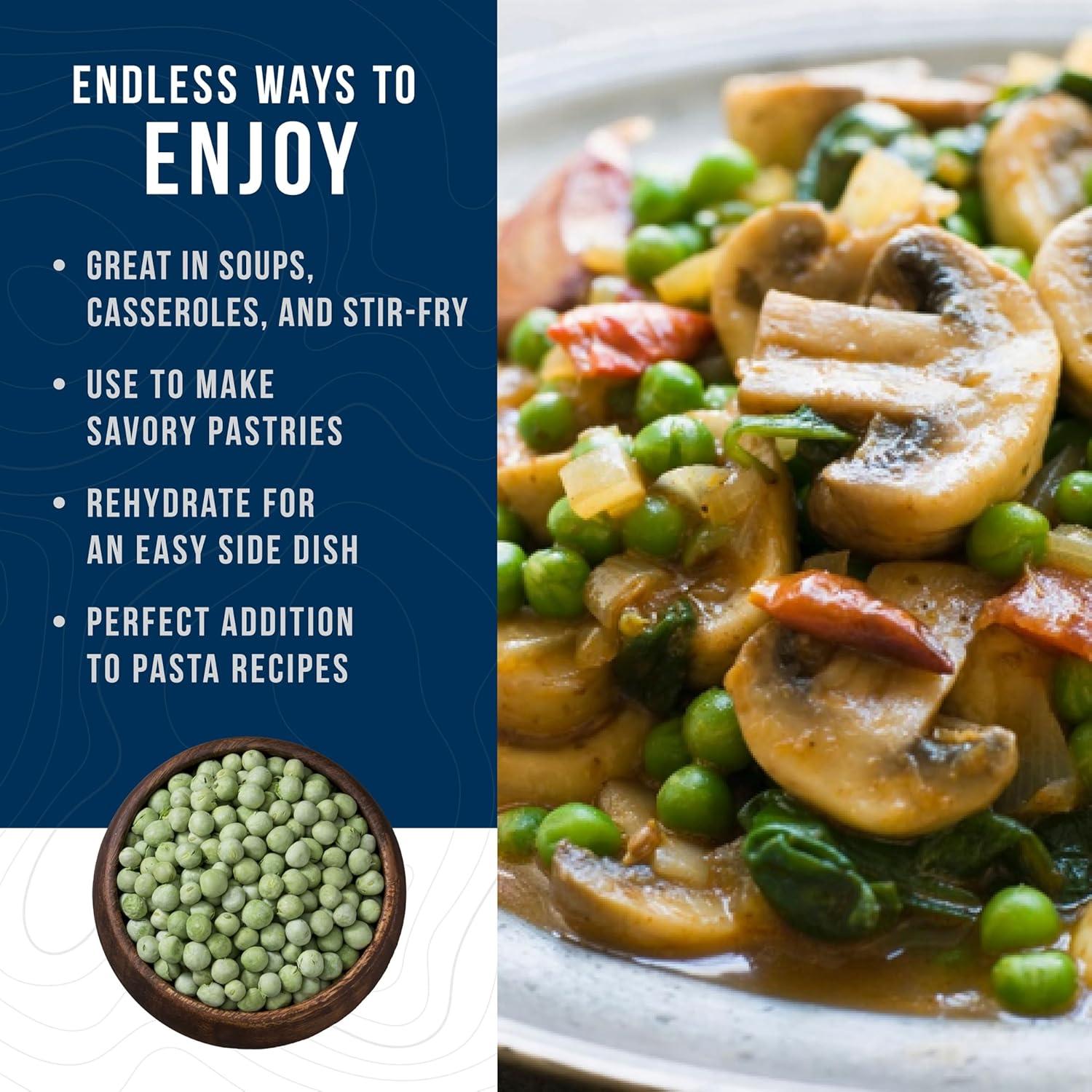 image:imageAugason Farms FreezeDried Peas Emergency Food Supply 30 Servings 30 Year Shelf Life Great for Cooking Side Dishes and Snacks Dehydrated Meals Survival Food Camping Essentials Can16 Ounce Pack of 3