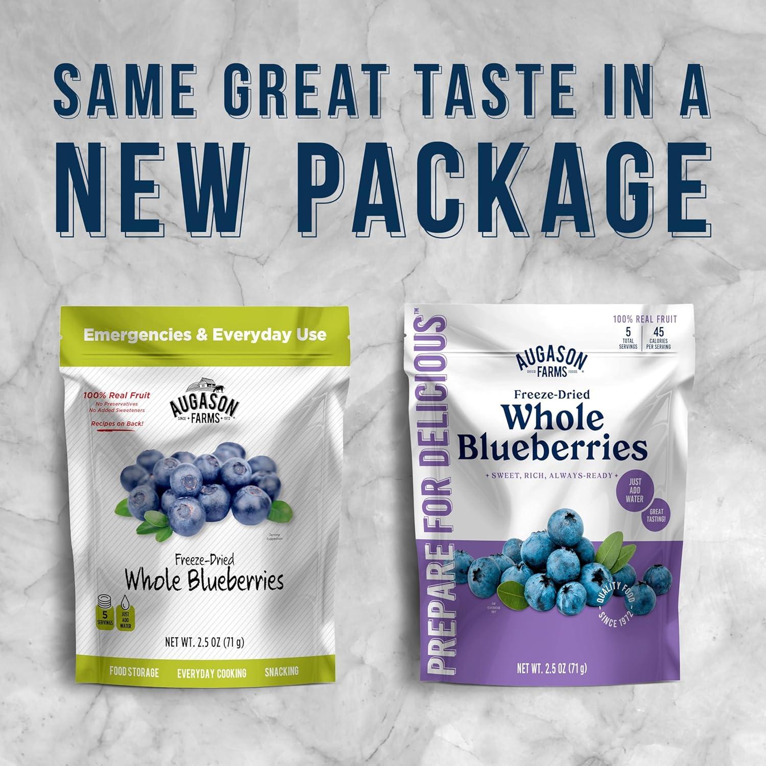 image:imageAugason Farms FreezeDried Whole Blueberries Emergency Food Supply 26 Servings 30 Year Shelf Life Great for Cooking Baking and Snacks Dehydrated Meals Survival Food Camping Essentials CanBlueberries 25 oz
