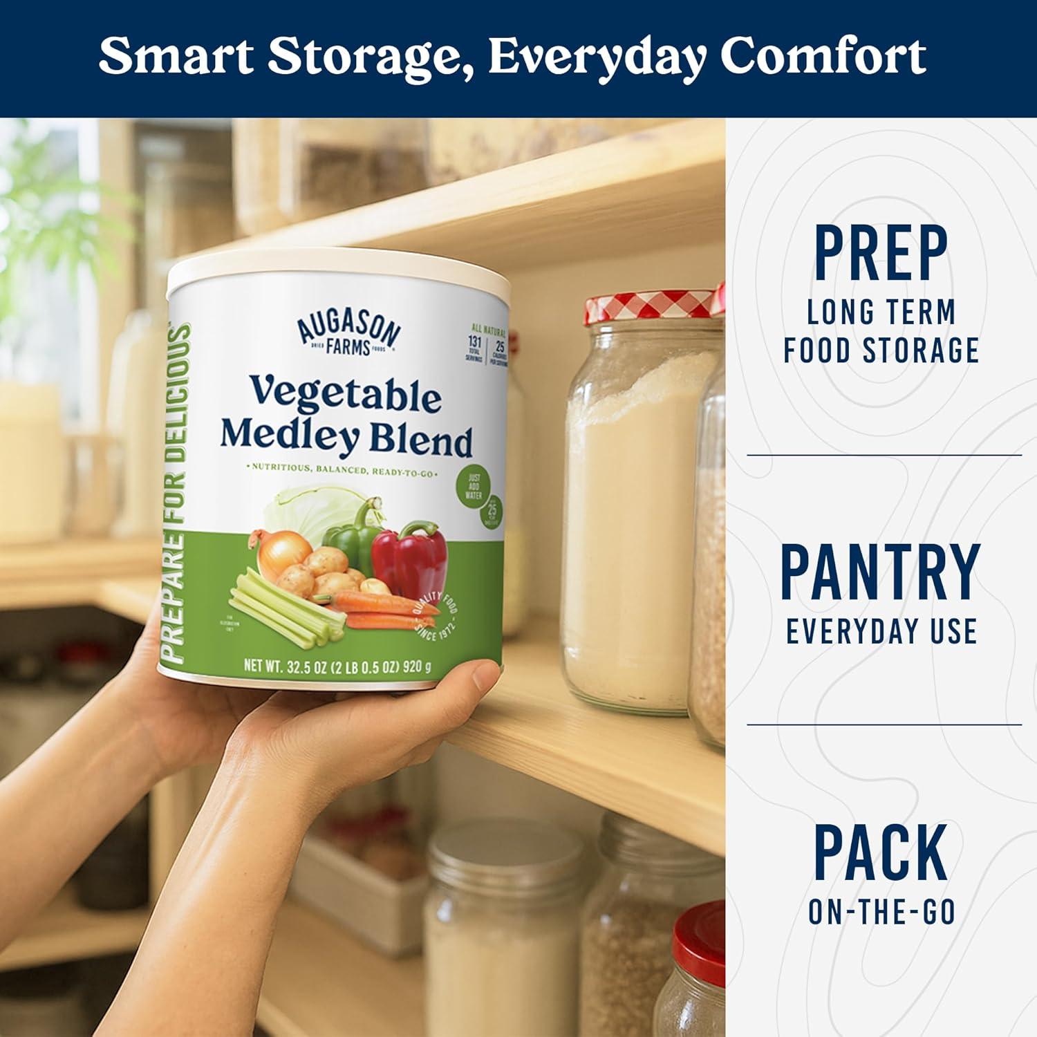 image:imageAugason Farms Vegetable Medley Blend Can Dehydrated Mixed Veggies Gluten Free Emergency Food Supply with Long Shelf Life for Survival Disaster Prep amp Everyday Meals 131 ServingsStew Blend 2 lbs 05 Oz