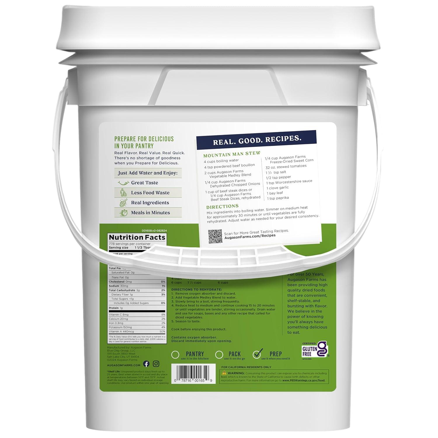 image:imageAugason Farms Vegetable Medley Blend Can Dehydrated Mixed Veggies Gluten Free Emergency Food Supply with Long Shelf Life for Survival Disaster Prep amp Everyday Meals 131 ServingsStew Blend 12lbs