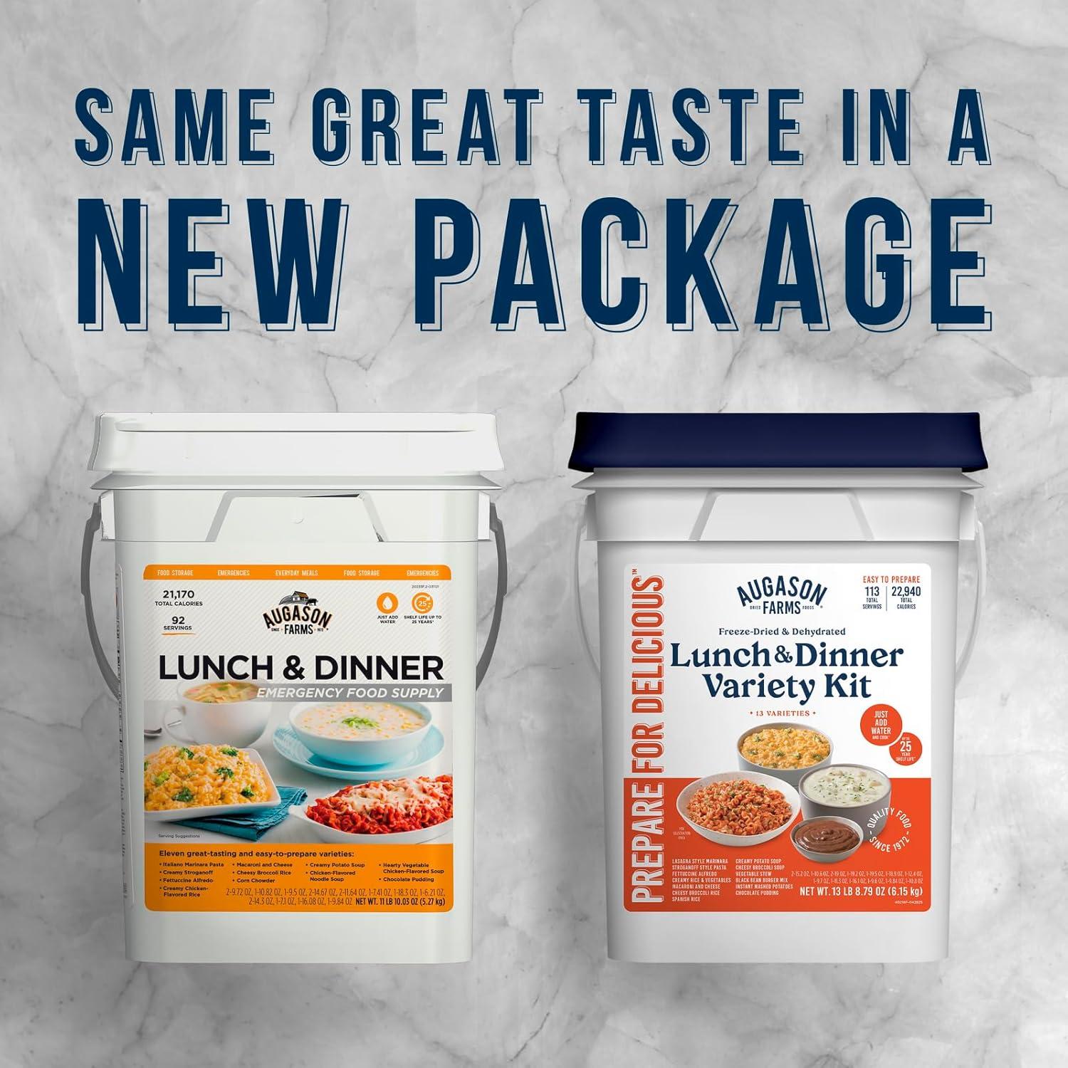 image:imageLunch amp Dinner Variety Kit Emergency Food Supply 113 Servings 25 Year Shelf Life Dehydrated Meals Survival Food Camping Essentials 4 Gallon BucketVariety Kit