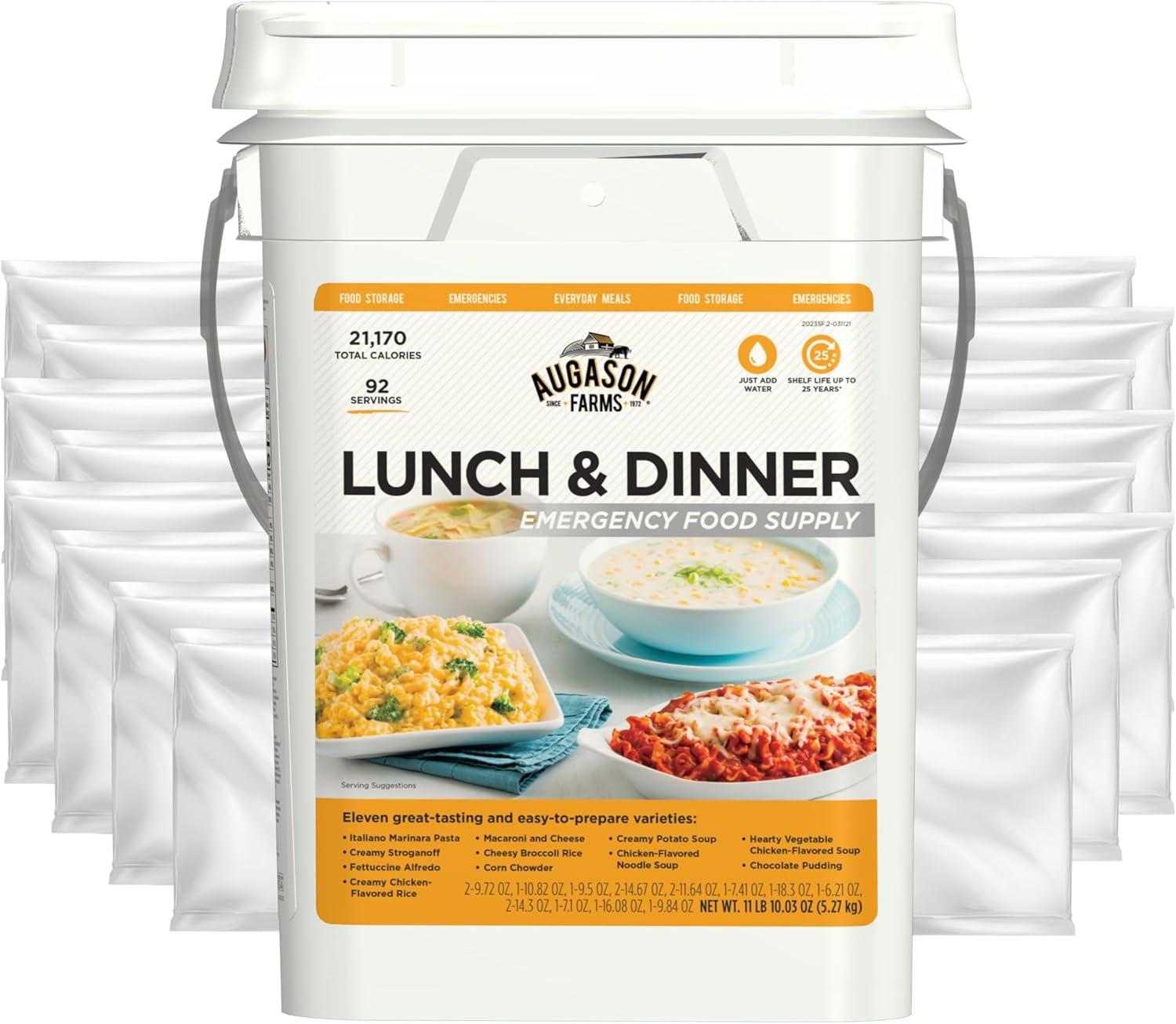 image:imageLunch amp Dinner Variety Kit Emergency Food Supply 113 Servings 25 Year Shelf Life Dehydrated Meals Survival Food Camping Essentials 4 Gallon Bucketchicken