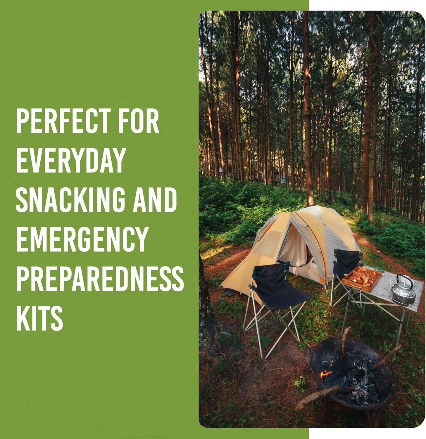 image:imageReadyPlus Fruits Emergency Food Supply 44 Servings 30 Year Shelf Life 8 Grams Protein Total Dehydrated Fruits Camping Essentials Resealable Pouch Freeze Dried Banana Chips Sliced Strawberries and Diced Apple