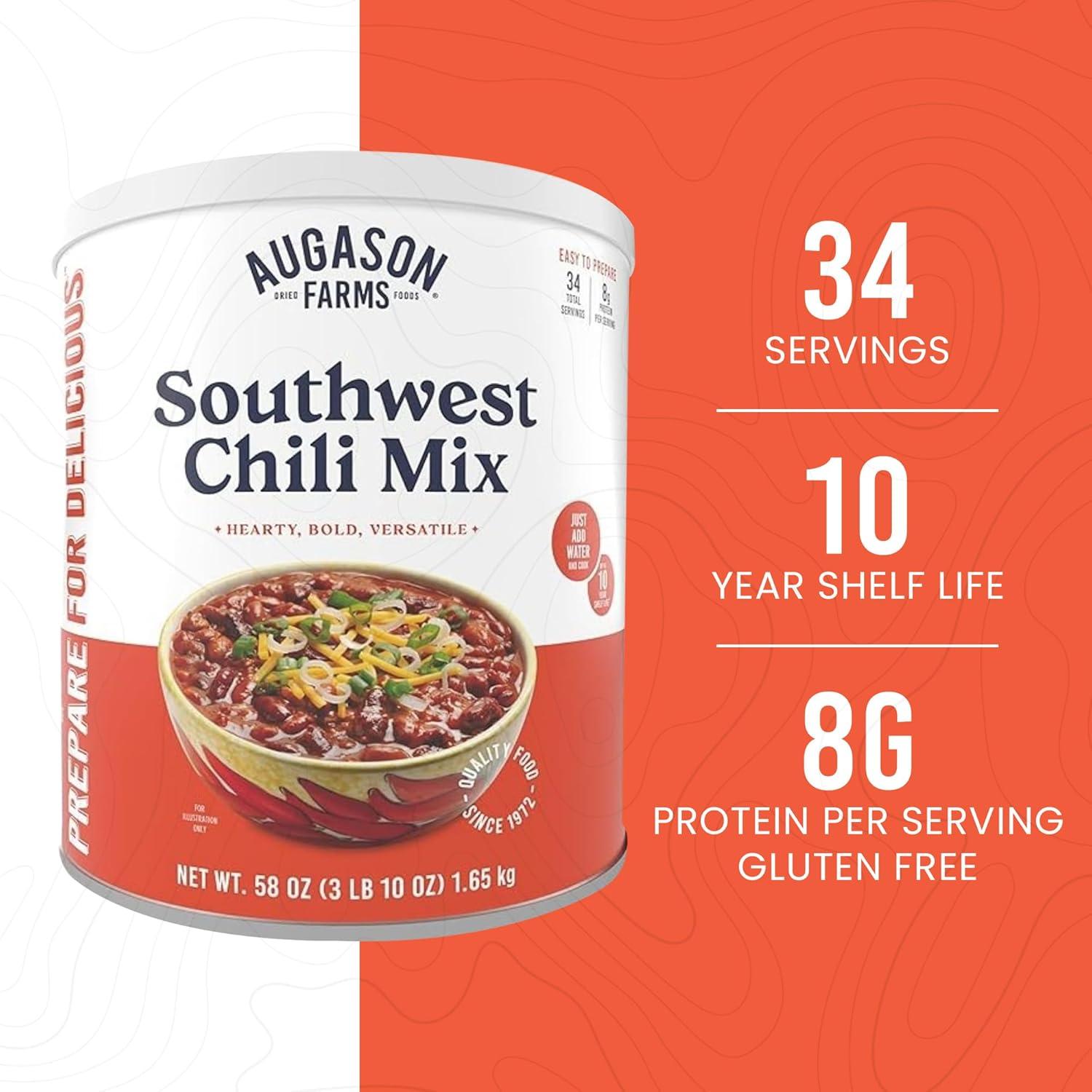 image:imageSouthwest Chili Mix Emergency Food Supply 34 Servings 10 Year Shelf Life 8 Grams of Protein per Serving Certified Gluten Free Dehydrated Meals Survival Food Camping Essentials CanChili Mix Net