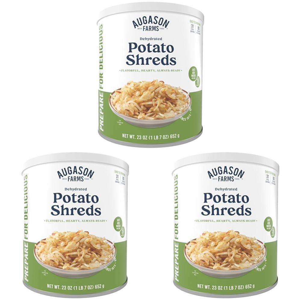 image:imageAugason Farms Dehydrated Potato Shreds Can Gluten Free Dehydrated Survival Food with Long Shelf Life Emergency Food Supply for Camping Prep amp Everyday Meals 31 Servingspack of 3