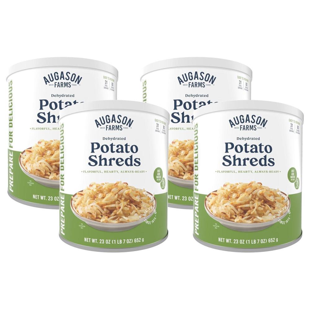 image:imageAugason Farms Dehydrated Potato Shreds Can Gluten Free Dehydrated Survival Food with Long Shelf Life Emergency Food Supply for Camping Prep amp Everyday Meals 31 Servingspack of 4