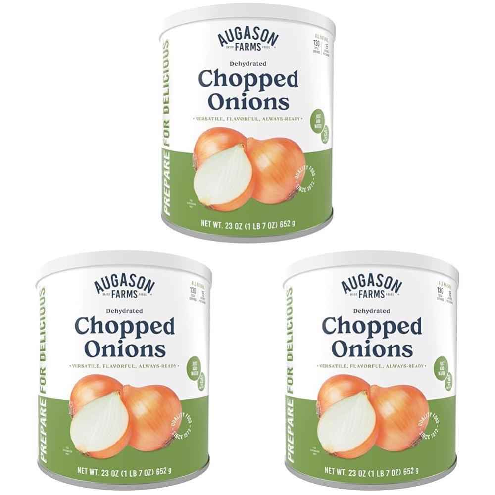 image:imageDehydrated Chopped Onions Emergency Food Supply 130 Servings 25 Year Shelf Life Great for Cooking and Baking Dehydrated Meals Survival Food Camping Essentials Can143 Pound Pack of 3