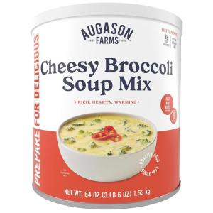 Augason Farms Cheesy Broccoli Soup Mix Can, Emergency Food Supply, Everyday Meals, 38 Servings(Cheesy Broccoli)