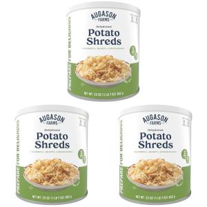 Augason Farms Dehydrated Potato Shreds Can – Gluten Free Dehydrated Survival Food with Long Shelf Life – Emergency Food Supply for Camping, Prep & Everyday Meals – 31 Servings((pack of 3))