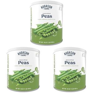 Augason Farms Freeze-Dried Peas Emergency Food Supply, 30 Servings, 30 Year Shelf Life, Great for Cooking, Side Dishes, and Snacks – Dehydrated Meals, Survival Food Camping Essentials Can(16 Ounce (Pack of 3))