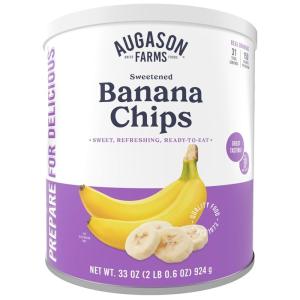 Augason Farms Sweetened Banana Chips Emergency Food Supply, 31 Servings, 10 Year Shelf Life, Great for Cooking, Baking, and Snacks – Dehydrated Meals, Survival Food Camping Essentials Can(Banana Chips 25 oz)
