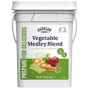 Augason Farms Vegetable Medley Blend Can – Dehydrated Mixed Veggies – Gluten Free Emergency Food Supply with Long Shelf Life for Survival, Disaster Prep & Everyday Meals – 131 Servings(Stew Blend 12lbs)