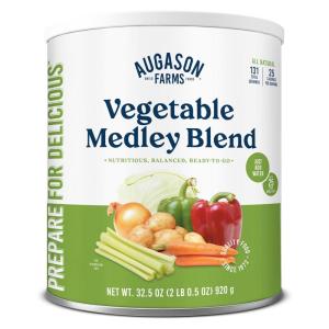 Augason Farms Vegetable Medley Blend Can – Dehydrated Mixed Veggies – Gluten Free Emergency Food Supply with Long Shelf Life for Survival, Disaster Prep & Everyday Meals – 131 Servings(Stew Blend 2 lbs 0.5 Oz)
